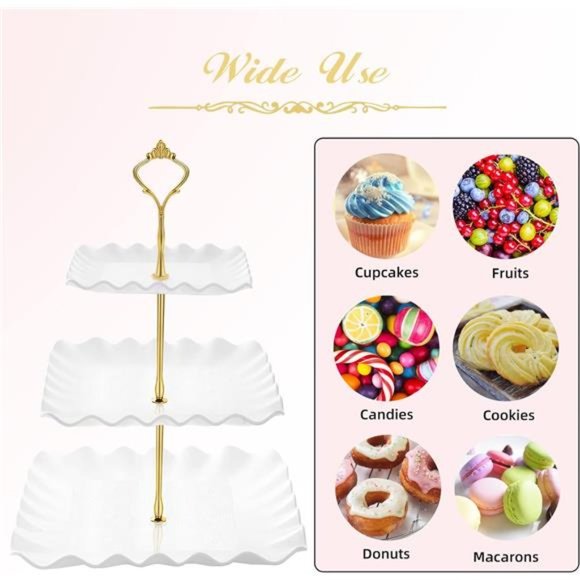 Dessert Cupcake Stand, 3 Tier Cup Cake Holder Tower for Tea Party/Birthday - Picture 4 of 7